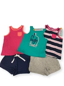 Cat & Jack Girls Summer Bundle 6 pieces- 12M (NWT) - Picture 1 of 1