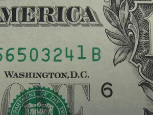 Extra Fine 2017 A $1.00 FRN Federal Reserve Note Printing Error - #11107-8 - Bild 1 von 4