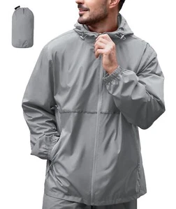 Men's Rain Jacket Waterproof with Hood Lightweight Raincoat for Golf Hiking C... - Picture 1 of 6