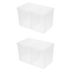 2 Pack Cosmetic Cotton Storage Box Makeup Organizer Containers High Capacity