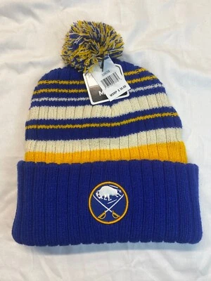 NHL Buffalo Sabres Adult Winter Hat with Pom/Embroidered Logo One Size - Image 1 of 4