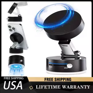 360 Vacuum Strong Magnetic Phone Holder Suction Cup Car Stand Foldable Car Mount - Picture 1 of 13