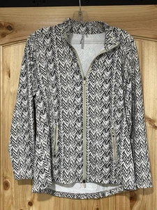 Lulu B Women’s Athletic Jacket Size Medium Cream, Black, White - Picture 1 of 5