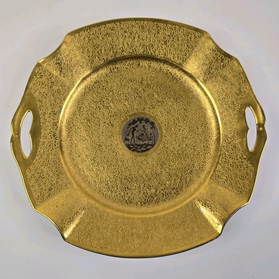 1930 PA Arzberg Baviera 11” Bandeja Placa 24 Monedas Oro Platino Medallón Foto 1 de 4