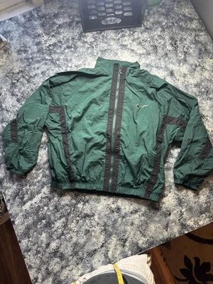 Chaqueta cortavientos vintage años 90 Nike verde bosque nailon bloque de color talla XL Foto 1 de 4