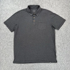 Camisa Polo PrAna Para Hombre Mediana Carbón Rayas Algodón Orgánico Manga Corta - Imagen 1 de 7