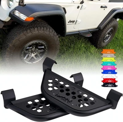 IAG EZ-Step for Jeep Wrangler 2018+ 2 Door w/OEM rocktails - Black Logo Plate - Image 1 of 4
