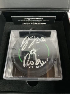 Fanatics Under Wraps Jason Robertson Dallas Stars Inscribed "Robo" Puck  - Picture 1 of 2