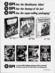 SPI Games Print Ad Vintage 1979 Ephemera Wall Art Decor LOTR & John Carter - Foto 1 di 1