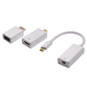 USB 3.1 Type-C to Mini DP DisplayPort VGA HDMI 4K Active Cable Adapter Converter - Picture 1 of 7
