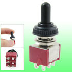 2A/250VAC 5A/120VAC on-off-on 6 Pins Latching DPDT Toggle Switch w Rubber Cap