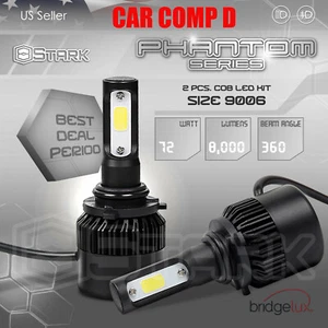 72W 8000LM US BridgeLux Chip LED Kit 6000K 6K Fog Light Bulbs- 9006 HB4 - Picture 1 of 7