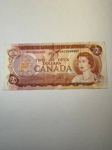 COLLECTABLE 1974 Canada Crow / Bouey 2 Dollar Banknote - Picture 1 of 2