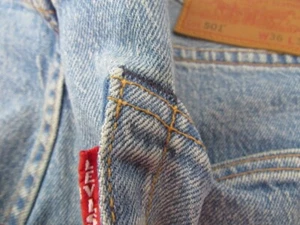 Jeans Levis 501 Big E Premium Botón Mosca Talla 36/34 Azul Envejecido - Imagen 1 de 9