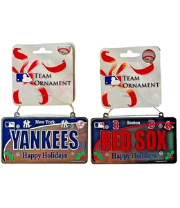MLB Forever Collectibles Team Ornaments YANKEES and RED SOX Christmas New - Picture 1 of 12