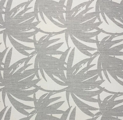 SUNBRELLA FOR BALLARD DESIGNS BALLARD DESIGNS FERN LEAF GRANITE GRAY SUNBRELLA PERFORMANCE FABRIC BY YARD 54"W