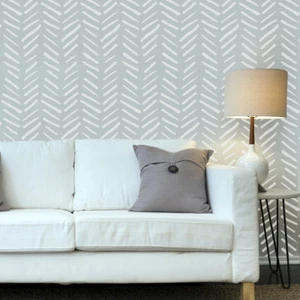 Wall Herringbone Simple Allover Stencil Scandinavian pattern for DIY projects - Picture 1 of 4