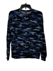 Athleta Women's Sweatshirt Balance Camo Crew Neck Long Sleeves Pullover Blue XS - Picture 1 of 11