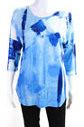 Claire Desjardins Damska abstrakcyjna pędzel Stroke Koszulka Niebieska Rozmiar Extra Small