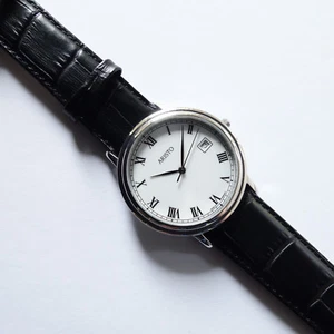 Aristo 4H200-Röm. klassische Armbanduhr, Edelstahl, Saphirglas, Lederband, Quarz - Bild 1 von 8
