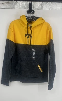 Pulôver com capuz Colosseum feminino amarelo preto manga longa bolsos tamanho P - Imagem 1 de 4