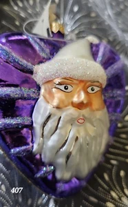 Christopher Radko "Santa Heart" 2 Sided 5.5" Purple Ornament #95-081 - Picture 1 of 15