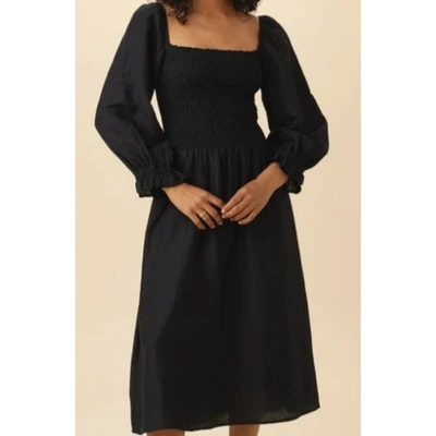 Nuevo con etiquetas Vestido Midi Amour Vert Averill Negro Manga Abullonada Talla Pequeña S Foto 1 de 4