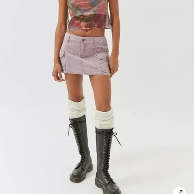 Minifalda vaquera cargo púrpura lila pastel BDG tiro bajo para mujer M Kawaii 3486 Foto 1 de 4