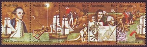1970 COOK BICENTENARY 5c STRIP OF 5 MUH - Picture 1 of 1