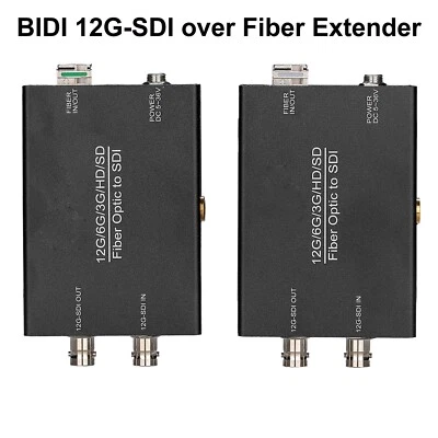 Professional 12G/6G/3G/HD-SDI over Fiber converter Extender Uncompressed SM 10Km - Image 1 of 4