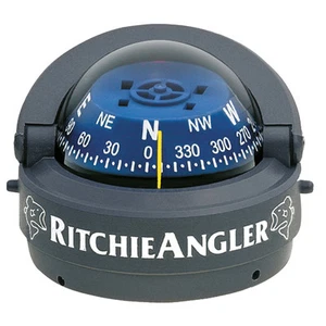 Ritchie Marine RA93 Angler Boat Compass Surface Mount Gray/Blue Illuminated Dial - Picture 1 of 1