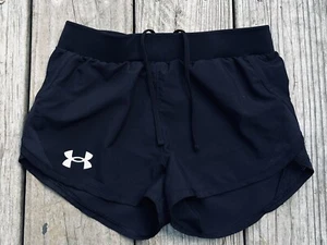 Under Armour Girls Size Small Black Unlined Nylon Athletic Running Shorts 0055 - Picture 1 of 6