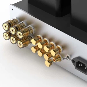 24 Stück Geräuschstopper 24K vergoldet Kupfer Cinch Stecker Kappen für Audiogeräte RCA - Bild 1 von 7