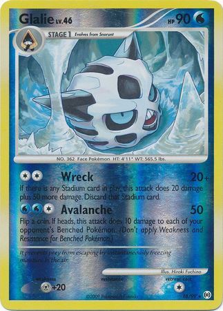 Glalie - 18/99 - Rare Reverse Holo Near Mint Platinum: Arceus 2B3
