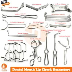 Range Of Dental Surgical Retractor Lip & Cheek Orthodontic Mouth Opener Tongue - Picture 1 of 15