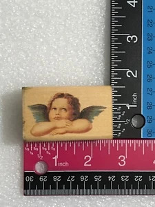 Timbro gomma timbro gomma cherubino riflessivo Cynthia Hart 289D 1,5 x 2,5" 1995 - Foto 1 di 5