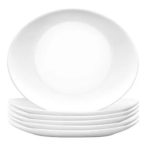 6x Bormioli Rocco Blanco 32cm Vidrio Prometeo Ovalado Filete Platos Plato de Cena - Imagen 1 de 7
