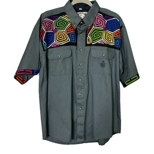 Challenger Shirt Mens XL Gray Multicolor at Shoulders and Sleeve Trim - Picture 1 of 11