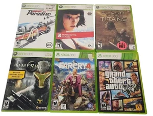Xbox 360 Games Clash of the Titans Mirror's Edge Farcry 4 Timeshift Burnout Pard - Picture 1 of 16