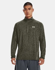 Men's UA Tech ½ Zip Long Sleeve Marine OD Green/black/white Under Armour Shirt L - Picture 1 of 5