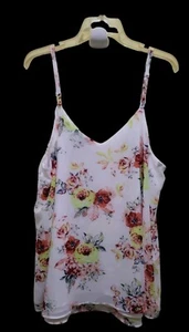 Torrid  lvory Floral Lined Top Blouse Adj Spaghetti Straps 2X V-Neck NWT - Bild 1 von 7