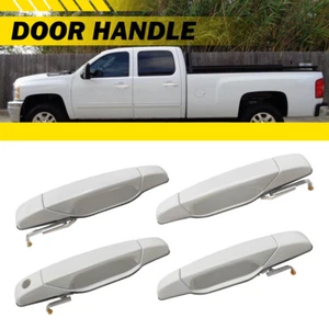 4X Front & Rear Door Handle Set Olympic White for 2007-2013 Silverado Sierra - Picture 1 of 14