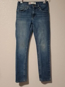 Levis Strauss 510 Jeans Boys Size 12 Regular Skinny Adjustable Denim Blue - Picture 1 of 11