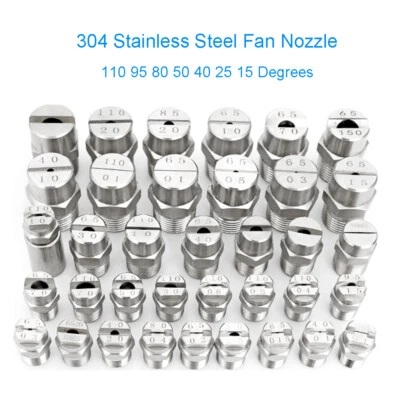 1/4"High Pressure Washer Spray Fan Nozzle Type 110 95 80 50 45 40 25 15 Degree - Image 1 of 4