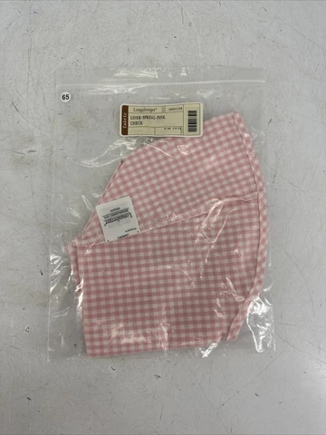 NEW Longaberger Carry Along Basket Liner Pink Check Cover