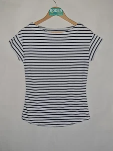 BODEN 100% Baumwolle bretonisches Top Gr. UK 8 gestreift J0851 Preloved A5 - Bild 1 von 5