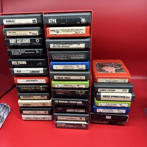 LOT 31 Classic Rock 8-Track Tapes Kiss Queen Van Halen Aerosmith The Beatles + - Picture 1 of 10