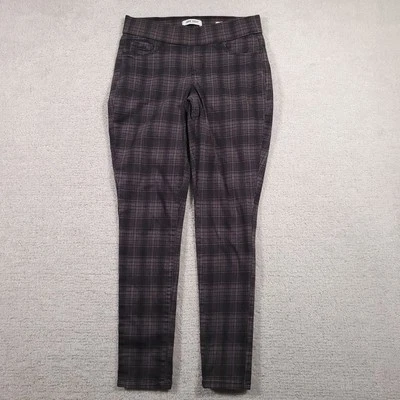 Pantalón elástico ajustado Nine West Heidi para mujer 4 gris Glasgow a cuadros Foto 1 de 4