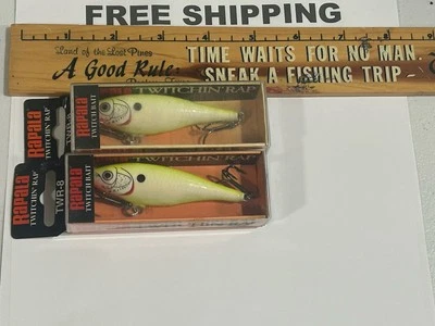 LOT OF 2 RAPALA TWITCHIN' RAP TWR-8 TWR08 TOPWATER FISHING LURE HOT BONE COLOR - Image 1 of 4