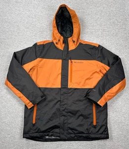 Columbia Jacket Mens Large Black Orange Tipton Peak II Insulated Hood Omni Tech - Picture 1 of 9